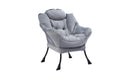 Living Room Chairs Modern Cotton Fabric Lazy Chair, Accent Contemporary Lounge Chair, Single Steel Frame Leisure Sofa Chair With Armrests And A Side Pocket Light Gray02 Light Gray Polyester Metal Primary Living Space Soft Polyester Fiber Pad Fabric 1