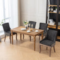 Ultra Side Dining Chair, Thickened Fabric Chairs With Neutrally Toned Solid Wood Legs, Bronze Nail Head, Set Of 2, Blue Black Dining Room American Design Dining Chairs Rubberwood Set Of 2 Foam Fabric