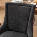 Ultra Side Dining Chair, Thickened Fabric Chairs With Neutrally Toned Solid Wood Legs, Bronze Nail Head, Set Of 2, Blue Black Dining Room American Design Dining Chairs Rubberwood Set Of 2 Foam Fabric