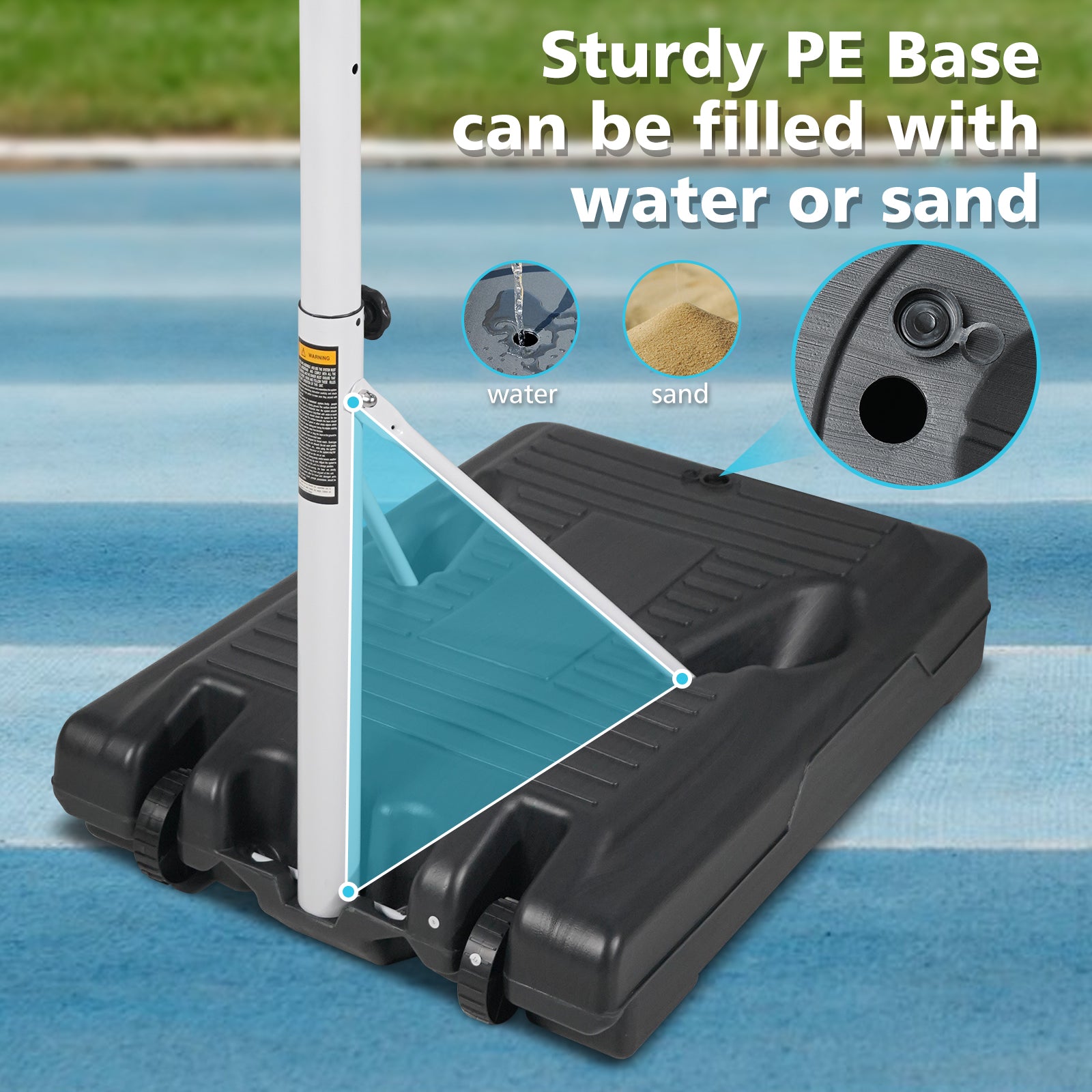 Poolside Basketball Hoop Portable Swimming Pool Basketball System Height Adjustable 3.1Ft 4.7Ft With 36" Backboard For Indoor Outdoor Use Blue Balls Sports Blue Portable Garden & Outdoor Iron Plastic