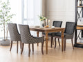 Ultra Side Dining Chair, Thickened Fabric Chairs With Neutrally Toned Solid Wood Legs, Bronze Nail Head, Set Of 2, Blue Black Dining Room American Design Dining Chairs Rubberwood Set Of 2 Foam Fabric