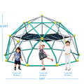 12Ft Geometric Dome Climber Play Center, Kids Climbing Dome Tower With Hammock, Rust & Uv Resistant Steel Supporting 1000 Lbs Grey Metal