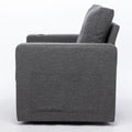 Modern Swivel Accent Sofa Chair, Ergonomic Casual 90 Degree Swivel Single Sofa Seat With Drink Holder Living Room Chair ,Soft Egyptian Velvet Sofa Chair Grey Brown Wood Primary Living Space Delicate Duty Pine 1 Seat Grey Linen Soft Cushion Back Art