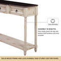 Console Table Sofa Table With Drawers For Entryway With Projecting Drawers And Long Shelf Beige, Old Sku: Wf189574Aad Beige Solid Wood Mdf