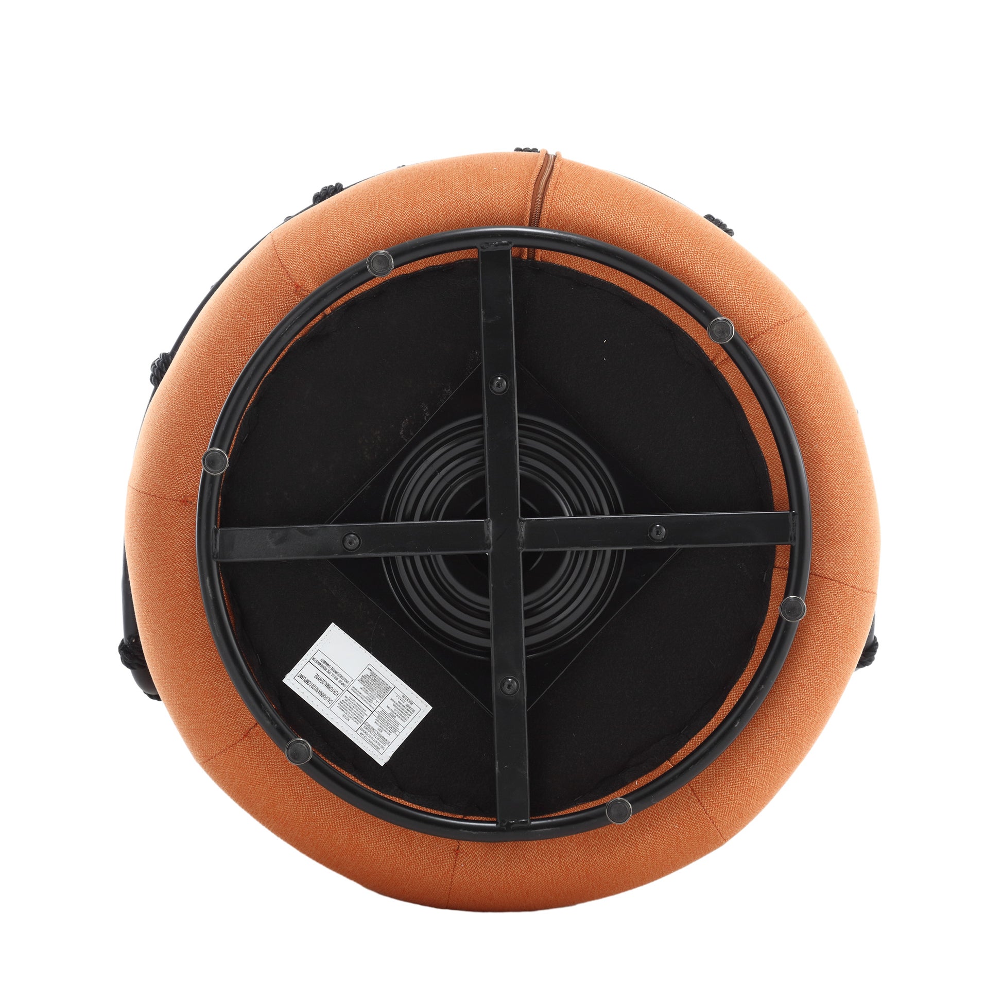 Coolmore Upholstered Tufted Living Room Chair Textured Linen Fabric Accent Chair With Metal Stand Orange Primary Living Space Foam Linen