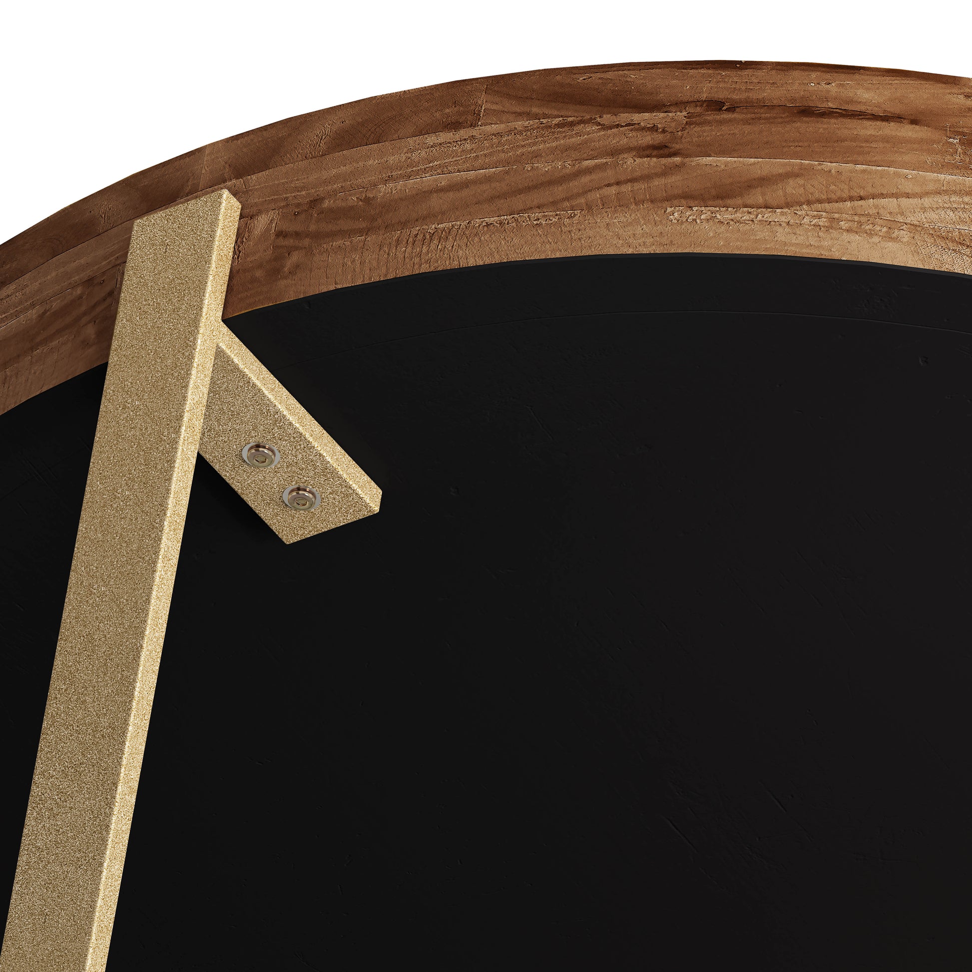 33.86"Modern Retro Splicing Round Coffee Table,Fir Wood Table Top With Gold Cross Legs Base Same Sku:W757126236 Gold Fir Metal & Wood