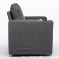 Modern Swivel Accent Sofa Chair, Ergonomic Casual 90 Degree Swivel Single Sofa Seat With Drink Holder Living Room Chair ,Soft Egyptian Velvet Sofa Chair Grey Brown Wood Primary Living Space Delicate Duty Pine 1 Seat Grey Linen Soft Cushion Back Art