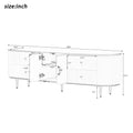 Modern Tv Stand For Tvs Up To 80 Inches, Entertainment Center With 4 Drawers And 1 Cabinet, Wood Tv Console Table With Metal Legs And Handles For Living Room Black 70 79 Inches Mdf