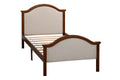 Twin Bed With Upholstered Headboard And Footboard, With Slats,Walnut Twin Walnut Bedroom American Design Pine