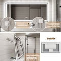 Led Bathroom Mirror, 32X72 Inch Bathroom Vanity Mirrors With Lights, Mirrors For Wall With Smart Touch Button, Anti Fog, Memory Function, Stepless Dimmable Makeup Mirror Horizontal Vertical White Aluminium