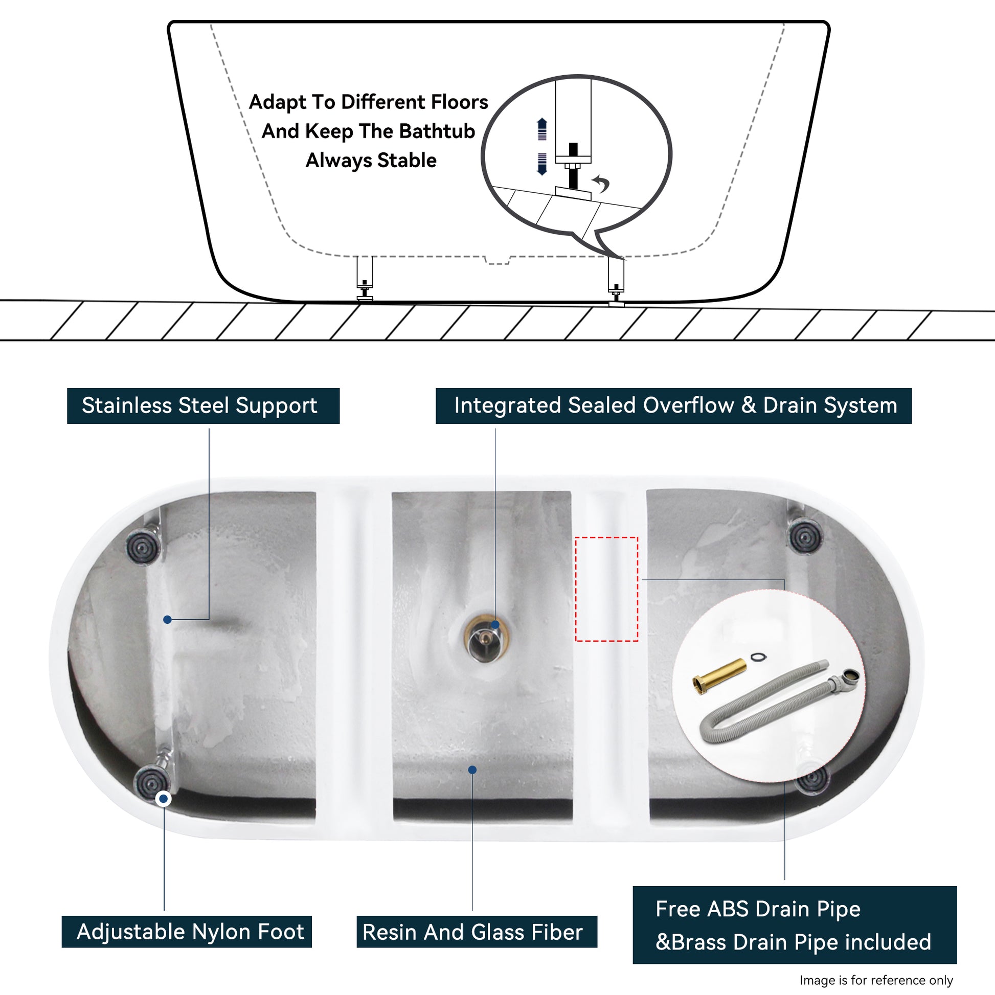 67" Acrylic Freestanding Bathtub, Modern & Contemporary Design Soaking Tub With Toe Tap Drain In Chrome And Classic Slotted Overflow, Glossy White, Cupc Certified, 02136 Glossy White Oval Bathroom Freestanding Tubs Polished 61 69 In Contemporary Soaking