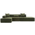 Modular Combination Living Room Sofa Set, Modern Minimalist Sofa, Free Installation Sofa, L Shaped, Italian Minimalist Tofu Block Sofa, Left Hand Facing,Terrycloth Fabric ,Green Green Polyester Primary Living Space Soft Modern Polyester 3 Seat