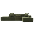 Modular Combination Living Room Sofa Set, Modern Minimalist Sofa, Free Installation Sofa, L Shaped, Italian Minimalist Tofu Block Sofa, Right Hand Facing,Terrycloth Fabric,Green Green Polyester Primary Living Space Soft Modern Polyester 3 Seat