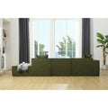 Modular Combination Living Room Sofa Set, Modern Minimalist Sofa, Free Installation Sofa, L Shaped, Italian Minimalist Tofu Block Sofa, Left Hand Facing,Terrycloth Fabric ,Green Green Polyester Primary Living Space Soft Modern Polyester 3 Seat