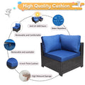 Outdoor Garden Patio Furniture 7 Piece Pe Rattan Wicker Cushioned Sofa Sets And Coffee Table, Patio Furniture Set Outdoor Couch Outdoor Couch Patio Furniture Outdoor Sofa Patio Couch Yes Complete Patio Set Black Blue Rust Resistant Frame Water Resistant