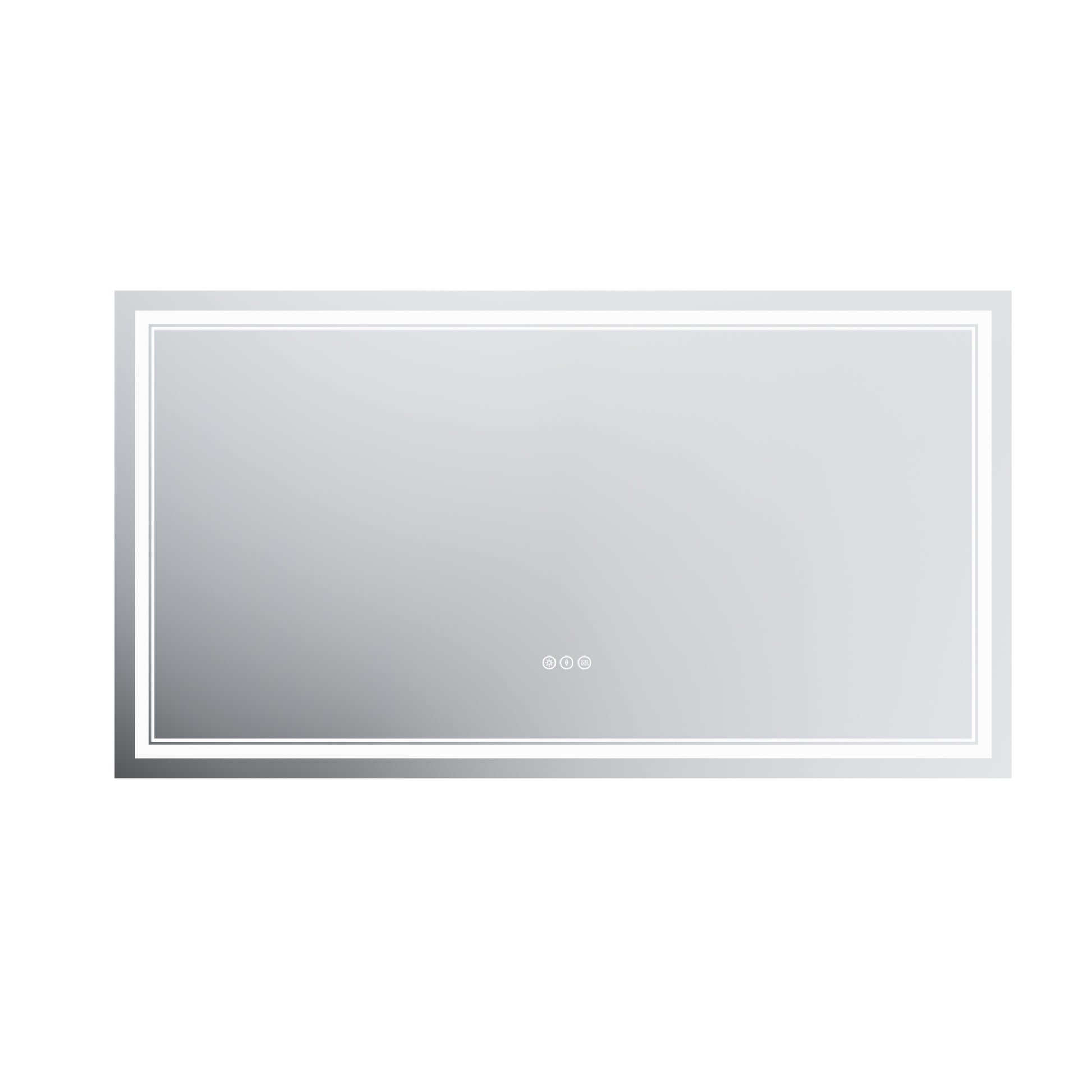 Led Bathroom Mirror, 30X55 Inch Bathroom Vanity Mirrors With Lights, Mirrors For Wall With Smart Touch Button, Anti Fog, Memory Function, Stepless Dimmable Makeup Mirror Horizontal Vertical White Aluminium
