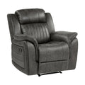 Classic Brownish Gray 1Pc Reclining Chair Plush Comfort Pillow Top Arms Vertical Tufting Solid Wood Transitional Living Room Furniture Gray Primary Living Space Classic,Transitional Wood