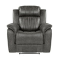Classic Brownish Gray 1Pc Reclining Chair Plush Comfort Pillow Top Arms Vertical Tufting Solid Wood Transitional Living Room Furniture Gray Primary Living Space Classic,Transitional Wood