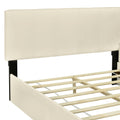 Full Size Upholstered Platform Bed With Lateral Storage Compartments And Thick Fabric, Velvet, Beige Beige Velvet