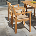 Mauricio 7 Piece Acacia Wood Dining Set With Stacking Chair Natural & Light Brown Acacia Wood