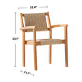 Mauricio 7 Piece Acacia Wood Dining Set With Stacking Chair Natural & Light Brown Acacia Wood