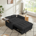Black Velvet Loveseat Sofa Bed Black Wood Tufted Back Square Arms Foam Velvet 2 Seat
