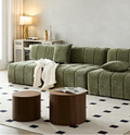 Mdf Nested Table Set 2 Pieces, Handcrafted Round Coffee Table In Living Lounge Area, Walnut Color Walnut Round Round Mdf