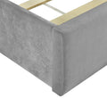 Queen Size Upholstered Platform Bed With Lateral Storage Compartments And Thick Fabric, Velvet, Gray Gray Velvet
