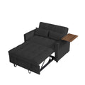 Black Velvet Loveseat Sofa Bed Black Wood Tufted Back Square Arms Foam Velvet 2 Seat