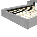 Full Size Upholstered Platform Bed With Lateral Storage Compartments And Thick Fabric, Velvet, Gray Gray Velvet