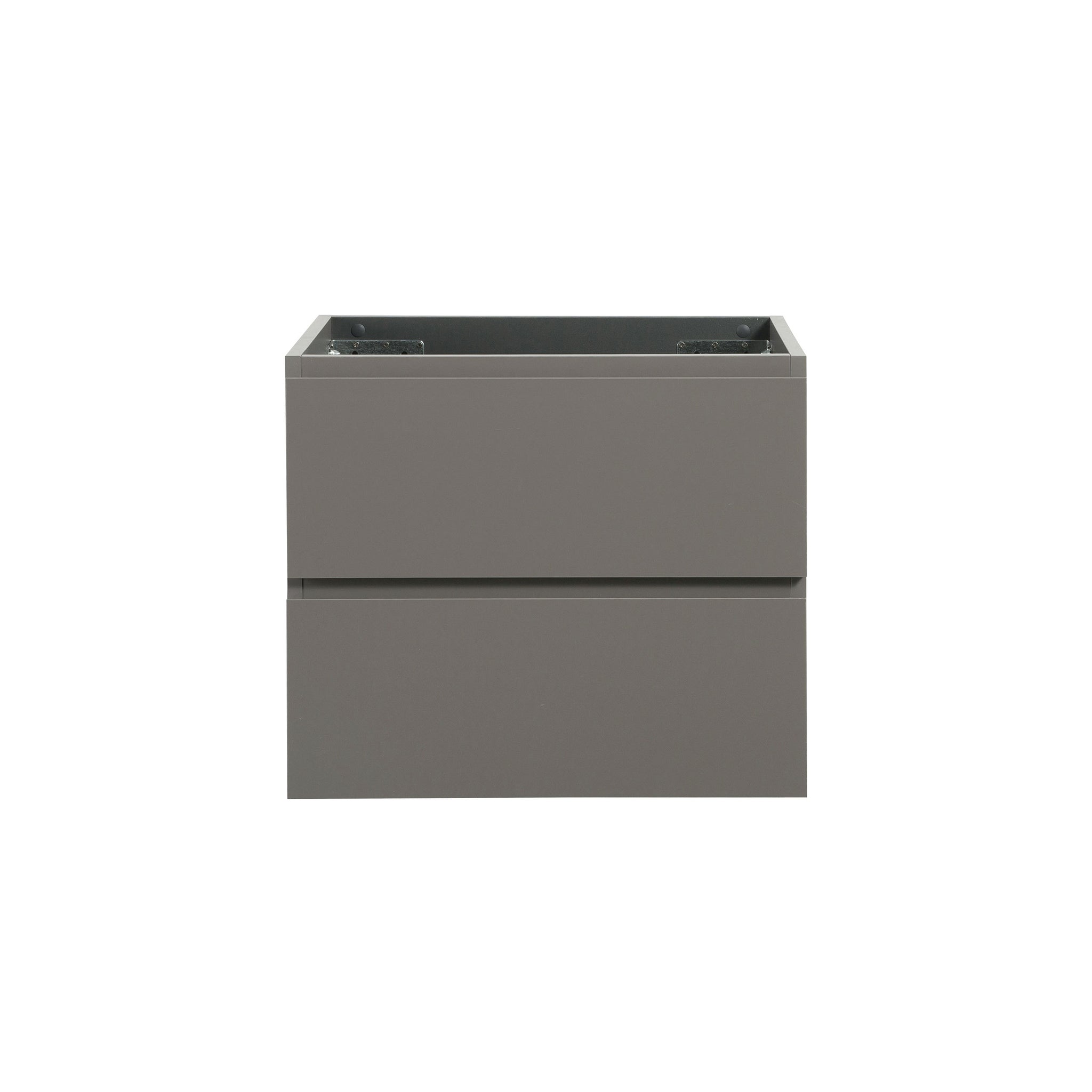 Alice 24W 102,Wall Mount Cabinet Without Basin, Gray Color, With Two Drawers, Pre Assembled Gray Bathroom Modern Particle Board