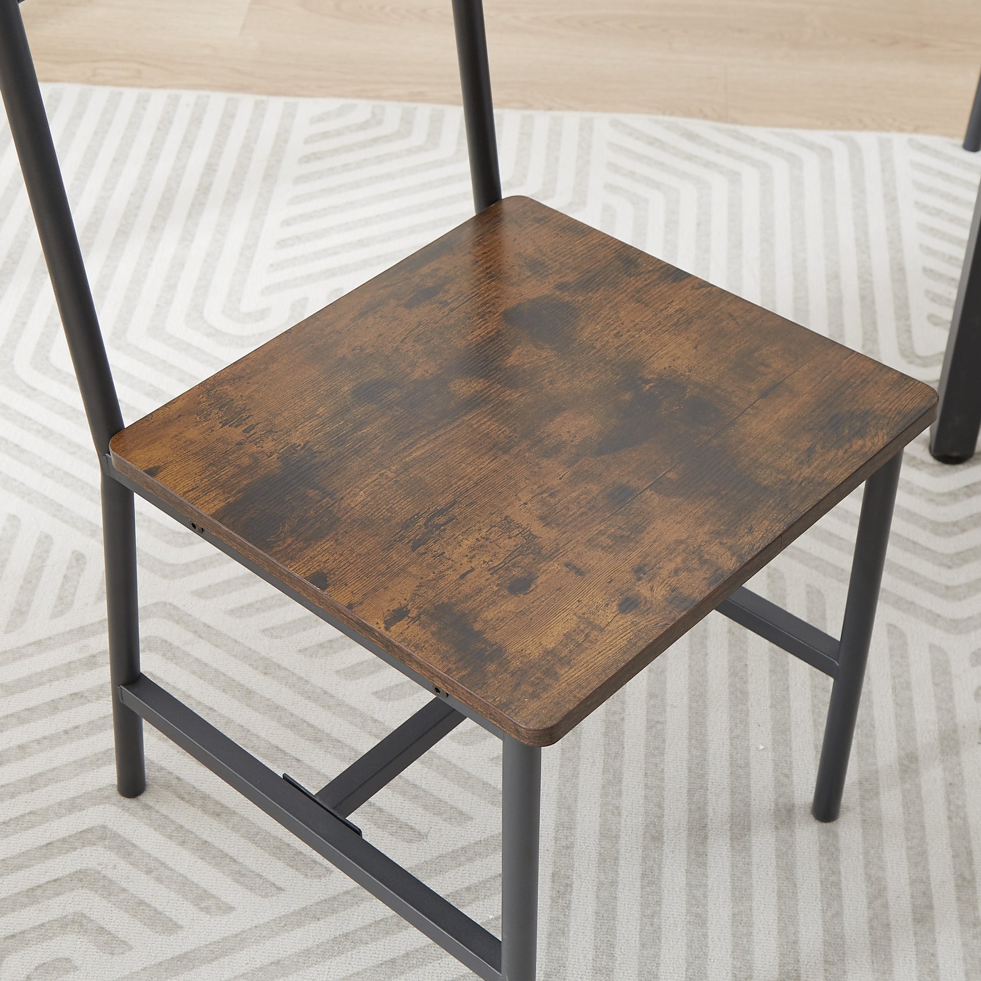 Dining Table Set, Barstool Dining Table With 2 Benches 2 Back Chairs, Industrial Dining Table For Kitchen Breakfast Table, Living Room, Party Room, Rustic Brown And Black,43.3 L X 23.6 W X 29.9 H Rustic Brown Seats 6 Particle Board