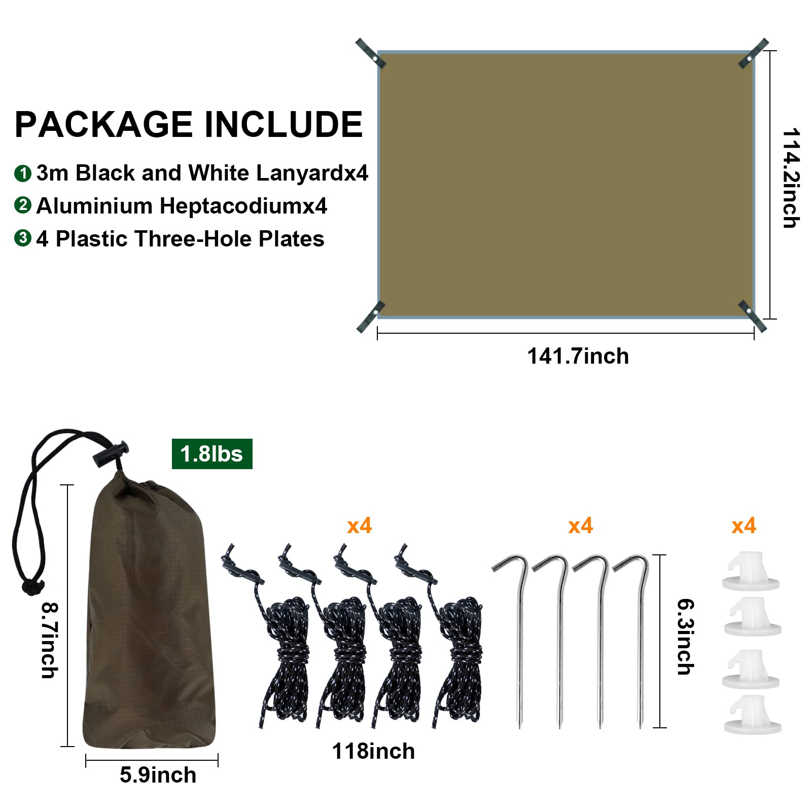 Camping Tarp Waterproof, Hammock Rain Fly Lightweight, Backpack Tarp Portable, Multifunctional Tent Tarp For Camping, Emergency Shelter Tarp, Uv Protection, 210T Polyester, 11.8 X 9.5 Ft, Beige Beige Manual Garden & Outdoor Water Resistant Portable
