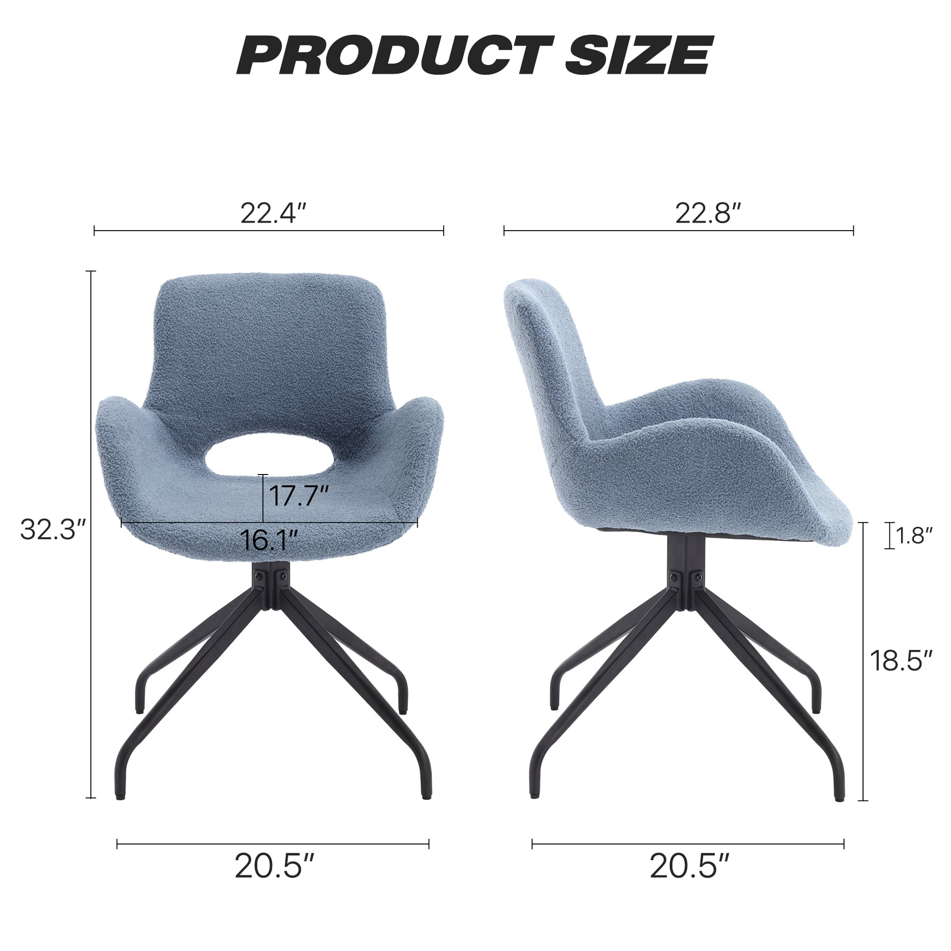 Ts Teddy Velvet Upholstered Chair With Metal Legs,Modern Accent Without Wheels, Home Office Chair Desk Chair Computer Task Chair With 360 Degree Rotating For Office Bedroom Living Room,Navy Blue Navy Blue Teddy