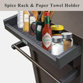 Grill Carts Outdoor With Storage And Wheels, Whole Metal Portable Table And Storage Cabinet For Bbq, Deck, Patio, Backyard Brown Brown Metal