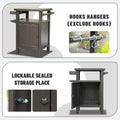 Grill Carts Outdoor With Storage And Wheels, Whole Metal Portable Table And Storage Cabinet For Bbq, Deck, Patio, Backyard Brown Brown Metal