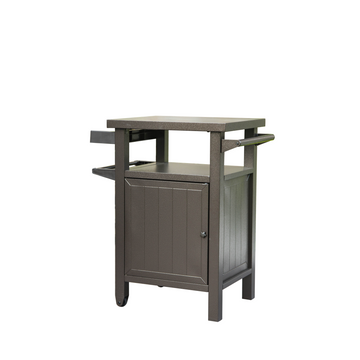 Grill Carts Outdoor With Storage And Wheels, Whole Metal Portable Table And Storage Cabinet For Bbq, Deck, Patio, Backyard Brown Brown Metal