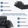 67.71 Inch Faux Leather Sofa Bed With Adjustment Armres Black Light Brown Faux Leather Wood Primary Living Space Medium Soft Loose Back Contemporary Eucalyptus Square Arms Foam Pvc 2 Seat