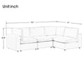 Upholstered Modular Sofa With Usb Charge Ports,Wireless Charging And Built In Bluetooth Speaker In Arm,Sectional Sofa For Living Room Apartment 4 Seater Gray Polyester 4 Seat