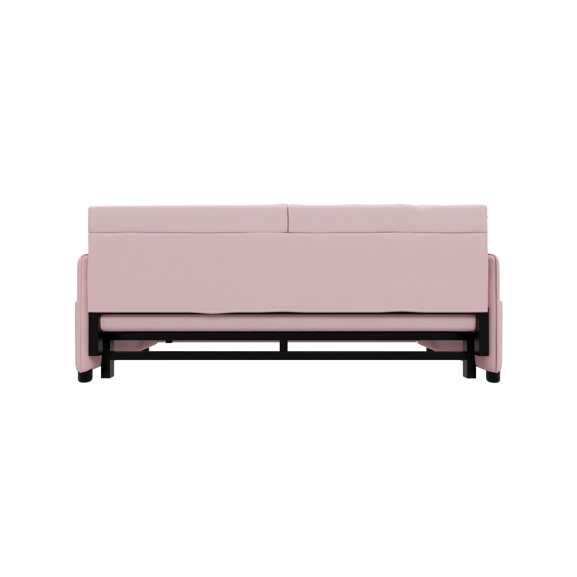 63.8" Queen Pull Out Sofa Bed, 3 In 1 Convertible Sleeper Sofa With Side Storage,Multi Functional Velvet Loveseat Bed For Living Room,Bedroom,Apartment,Office,Pink Pink Velvet Velvet 2 Seat