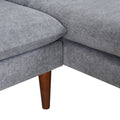 L Shaped Sofa With Padded Cashmere: Multi Functional Design, Modern Luxury Appearance Ideal For Living Rooms, Apartments Easy Assembly & Maintenance,Grey Grey Velvet Wood Primary Living Space Medium Soft Art Deco Square Arms Memory Foam Velvet 3 Seat