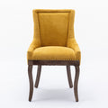 Ultra Side Dining Chair,Thickened Fabric Chairs With Neutrally Toned Solid Wood Legs,Bronze Nail Head,Set Of 2,Golden Yellow,Sw1807Gl Golden Dining Room American Design Set Of 2 Foam Fabric