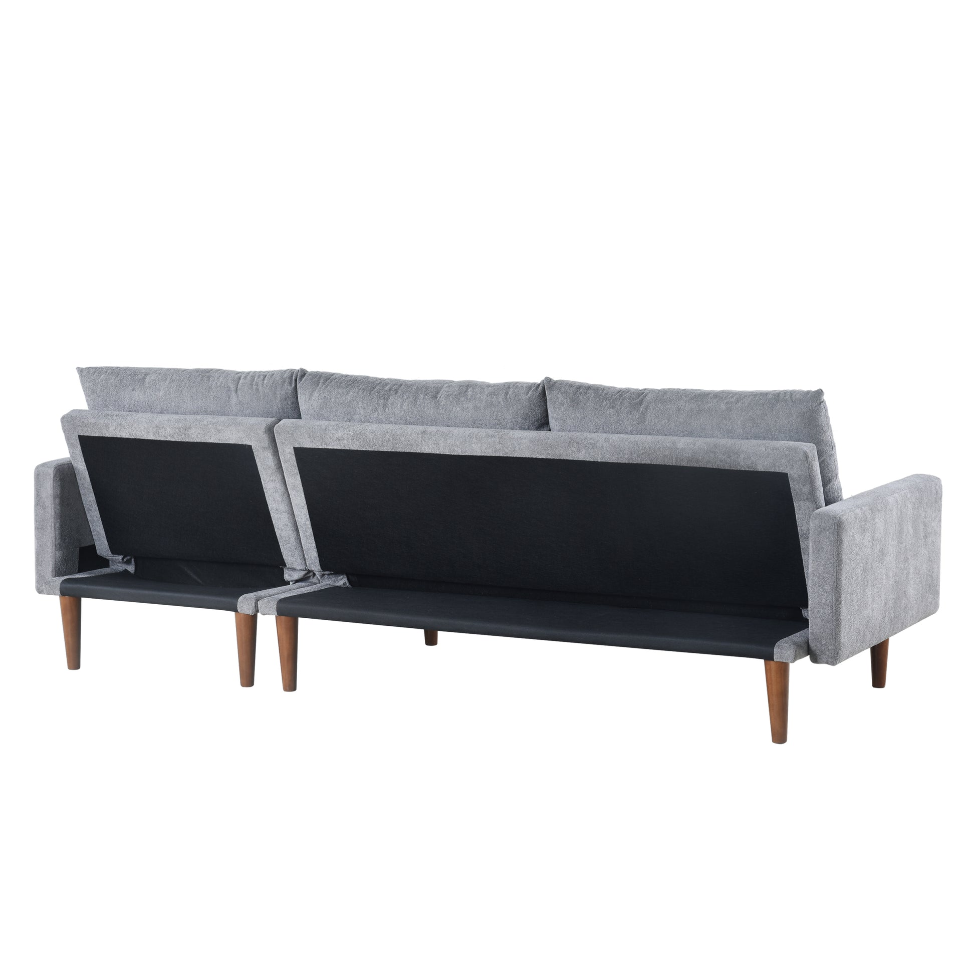 L Shaped Sofa With Padded Cashmere: Multi Functional Design, Modern Luxury Appearance Ideal For Living Rooms, Apartments Easy Assembly & Maintenance,Grey Grey Velvet Wood Primary Living Space Medium Soft Art Deco Square Arms Memory Foam Velvet 3 Seat