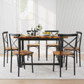 7 Pieces Dining Set 7 Piece Kitchen Table Set Perfect For Kitchen, Breakfast Nook, Living Room Occasions Brown Seats 6 Mdf Steel