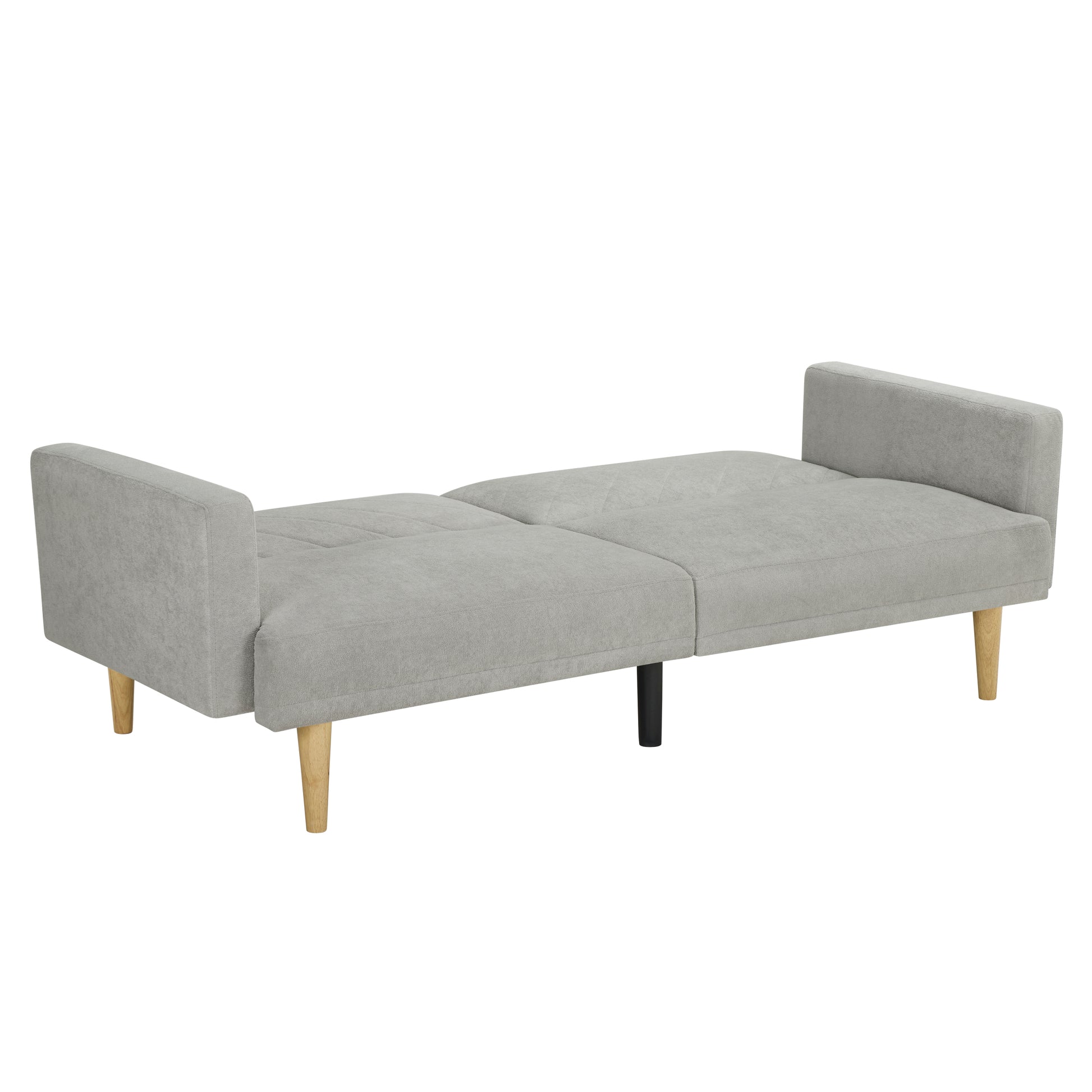 Multi Functional Futon Sofa Bed :Tapered Wood Legs Ideal For Small Living Rooms Multi Color Fabric Options Easily Converts To Single Bed,Grey Grey Velvet Wood Primary Living Space Medium Soft Mid Century Modern Square Arms Memory Foam Snowflake Velvet