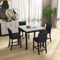 5 Piece Dining Table And Chair Set, Wooden Dining Table And Chair With 4 Chairs For Small Spaces, Modern Square Counter Height Dining Table, Compact Mid Century Modern Home Table And Chair Set, Uphols Black Gray Solid Wood Mdf