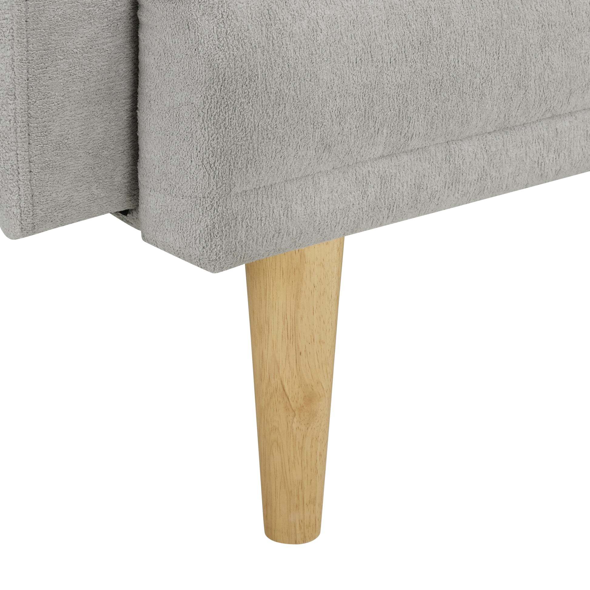 Multi Functional Futon Sofa Bed :Tapered Wood Legs Ideal For Small Living Rooms Multi Color Fabric Options Easily Converts To Single Bed,Grey Grey Velvet Wood Primary Living Space Medium Soft Mid Century Modern Square Arms Memory Foam Snowflake Velvet