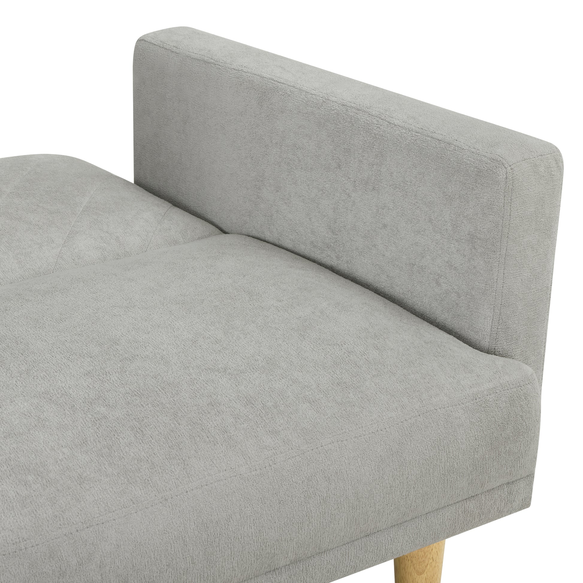 Multi Functional Futon Sofa Bed :Tapered Wood Legs Ideal For Small Living Rooms Multi Color Fabric Options Easily Converts To Single Bed,Grey Grey Velvet Wood Primary Living Space Medium Soft Mid Century Modern Square Arms Memory Foam Snowflake Velvet