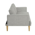 Multi Functional Futon Sofa Bed :Tapered Wood Legs Ideal For Small Living Rooms Multi Color Fabric Options Easily Converts To Single Bed,Grey Grey Velvet Wood Primary Living Space Medium Soft Mid Century Modern Square Arms Memory Foam Snowflake Velvet