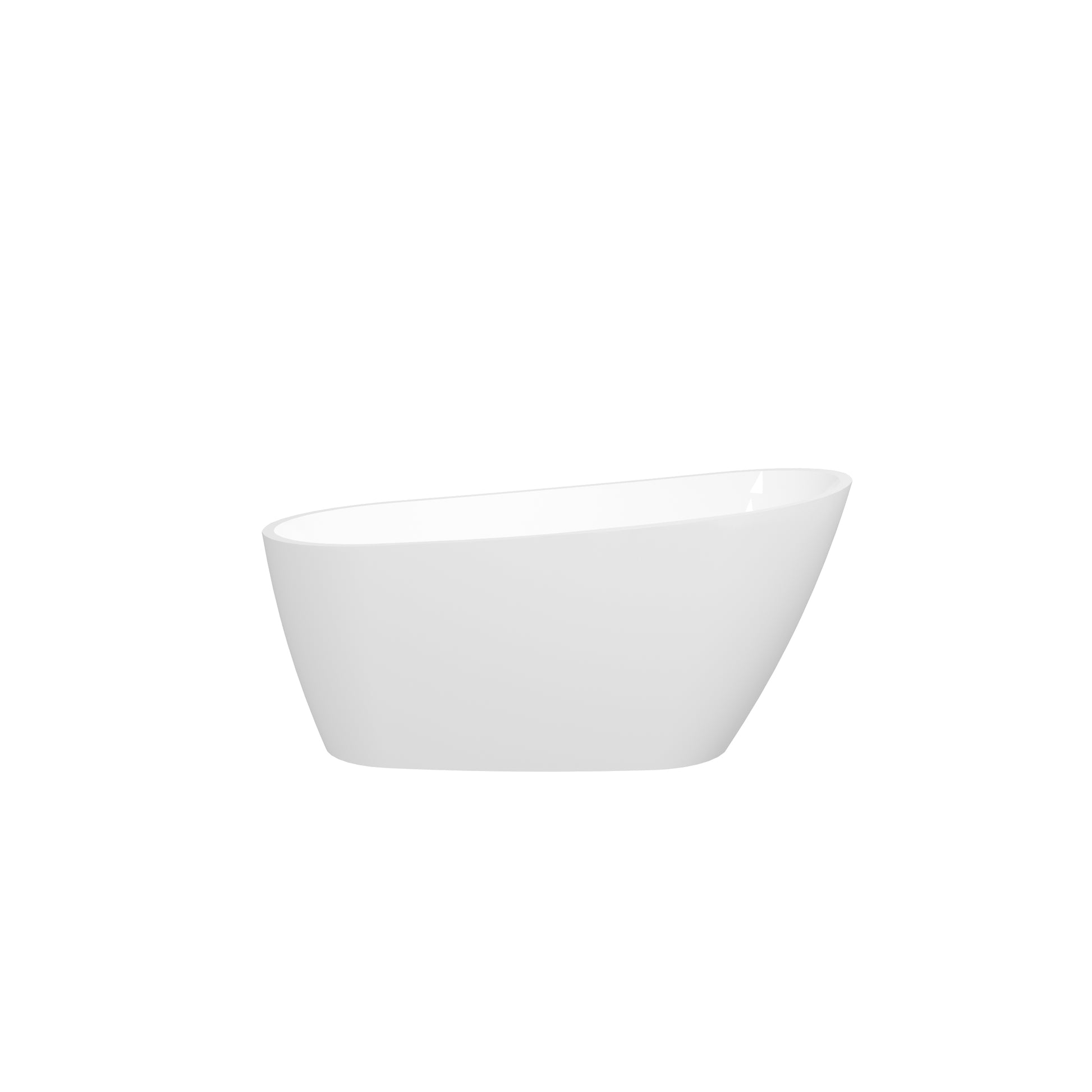 59" Acrylic Freestanding Bathtub, Modern & Contemporary Design Soaking Tub With Toe Tap Drain In Chrome And Classic Slotted Overflow, Glossy White, Cupc Certified, 02141 Glossy White Oval Bathroom